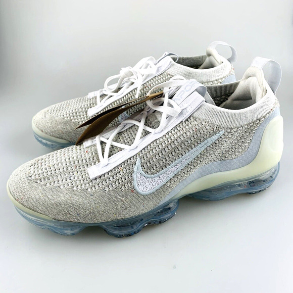 Nike Air VaporMax Flyknit White Pure Platinum 2021 Size M, 12